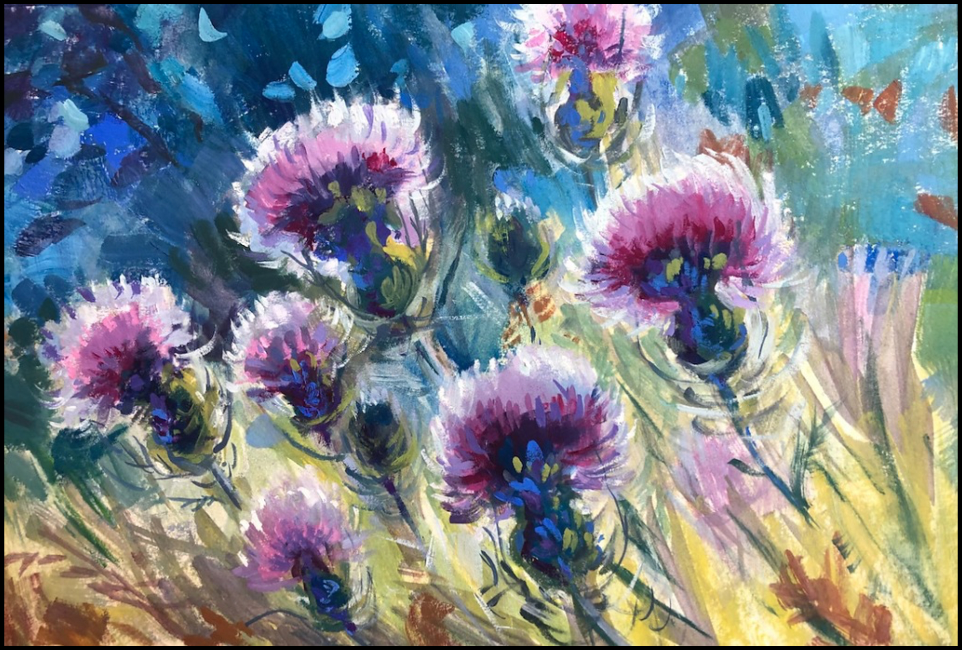 painting of thistles