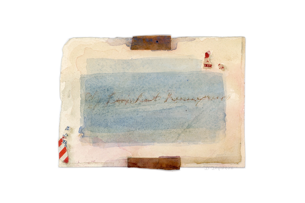 watercolor of a closed envelope front